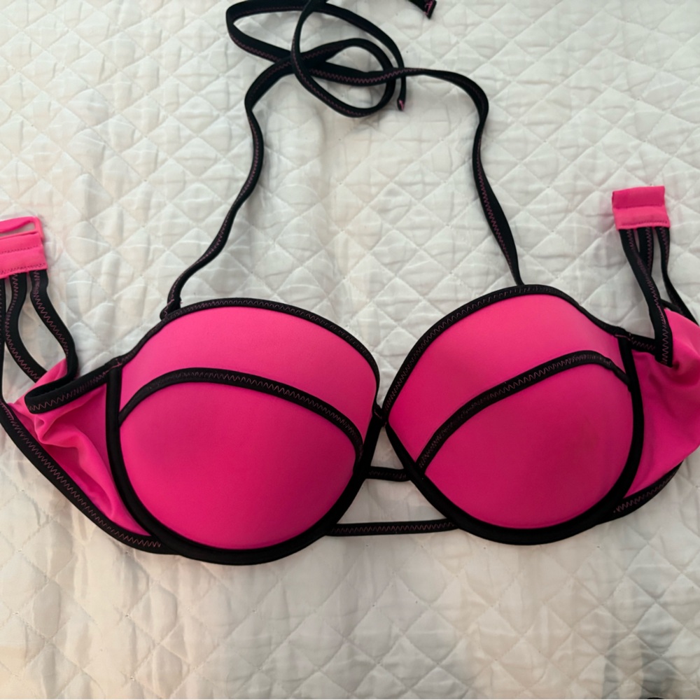 Pink and Black Victoria secret bikini top